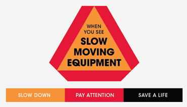 Slow Moving Vehicle Sign (SMV) Meaning, Quiz (Permit Test Questions Answers), Definition, Example, Shape, Location, Color